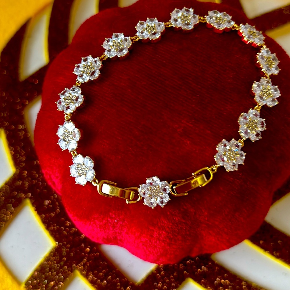 Pulsera 14 k gol plated de flor